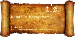 Komár Bernadett névjegykártya