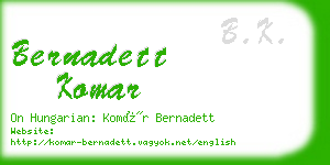 bernadett komar business card